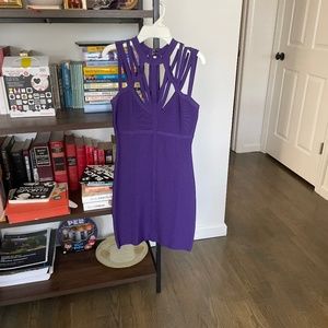 BEBE Purple Bandage Dress